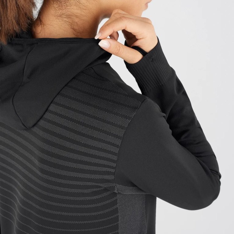 Salomon Essential Seamless Women's Sweatshirt Black | CA 5J83